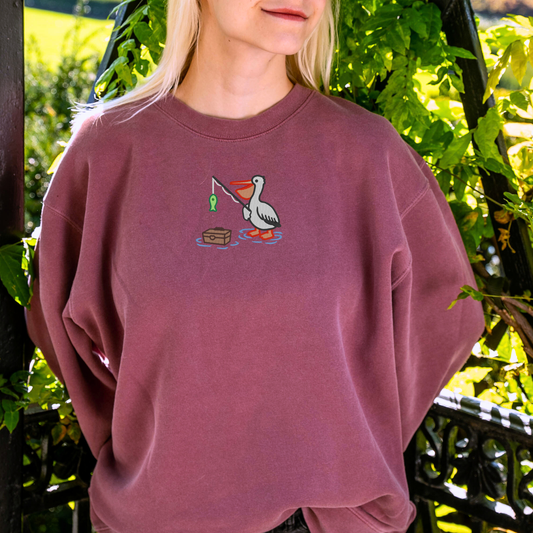 Embroidered Pelican Fishing Sweatshirt