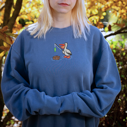 Embroidered Pelican Fishing Sweatshirt