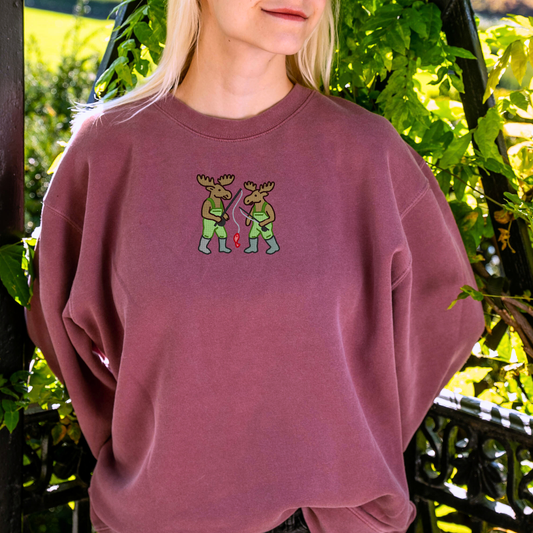 Embroidered Moose Sweatshirt